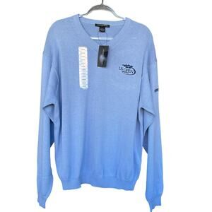 US Open Mens Sweater‎ Large CBS Sports Blue Pullover V-neck Golf Cotton 2010